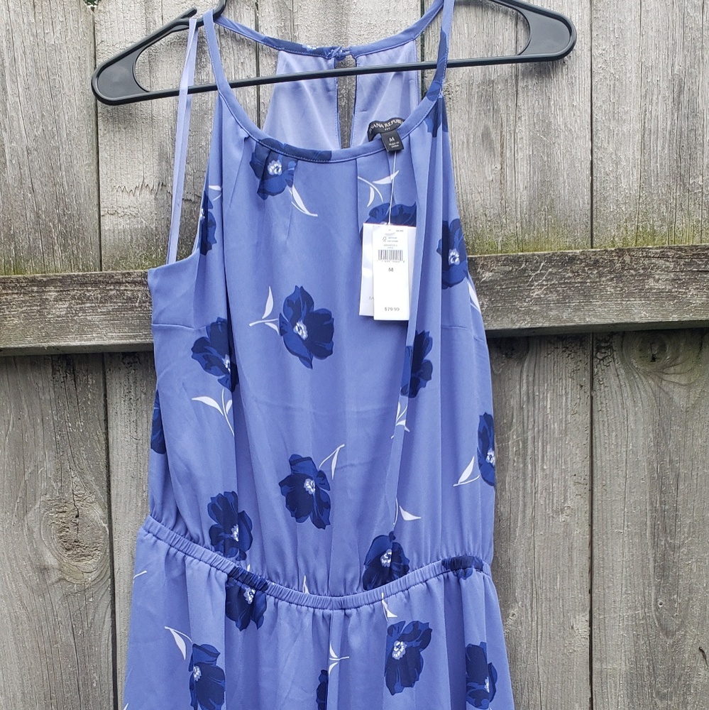 Blue Floral Banana Republic Dress